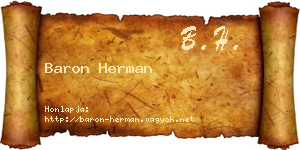 Baron Herman névjegykártya